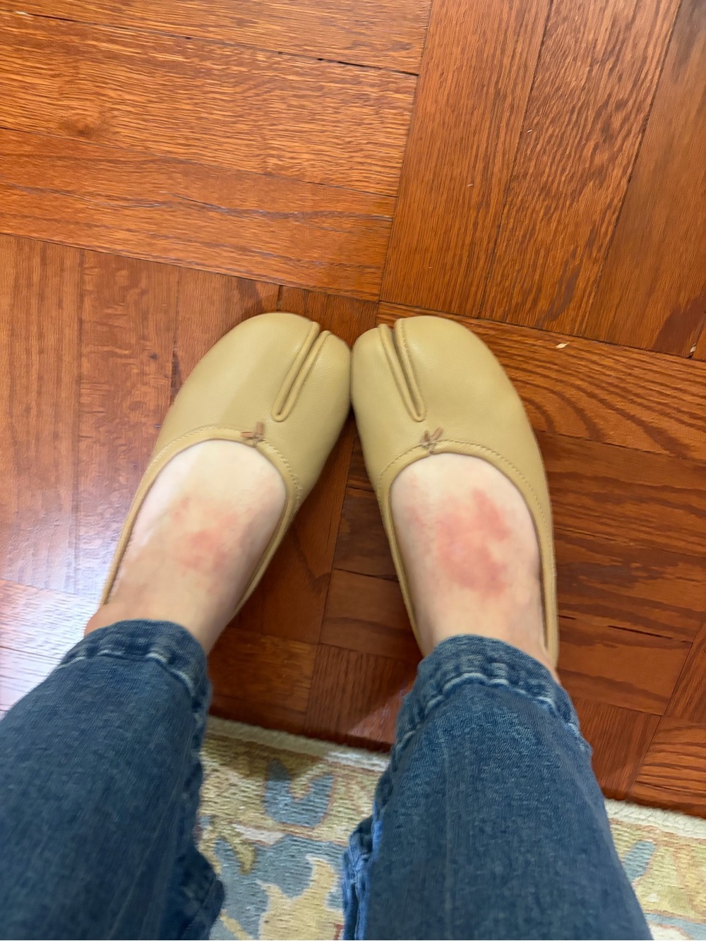 LIKE NEW “Maison Margiela” Tabi Split-Toe Ballet Flat, Tan Leather - Picture 4 of 7